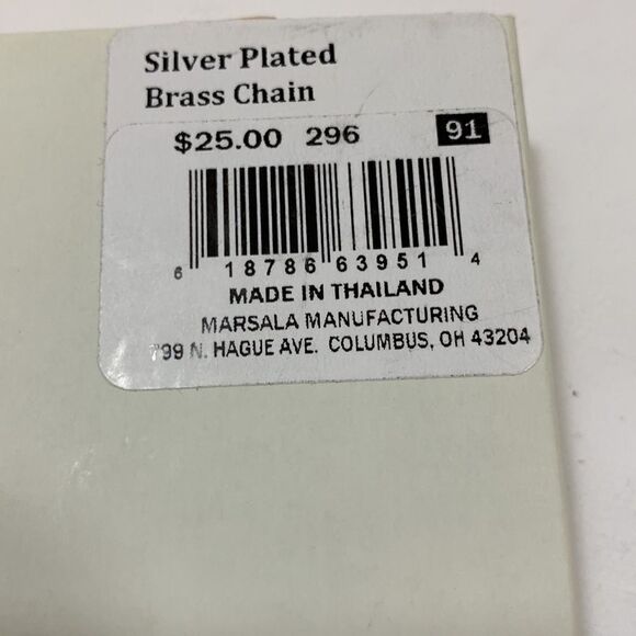 Sterling silver Cross pendant with silver plated brass chain. New with tags - Picture 6 of 6